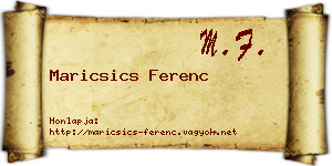 Maricsics Ferenc névjegykártya